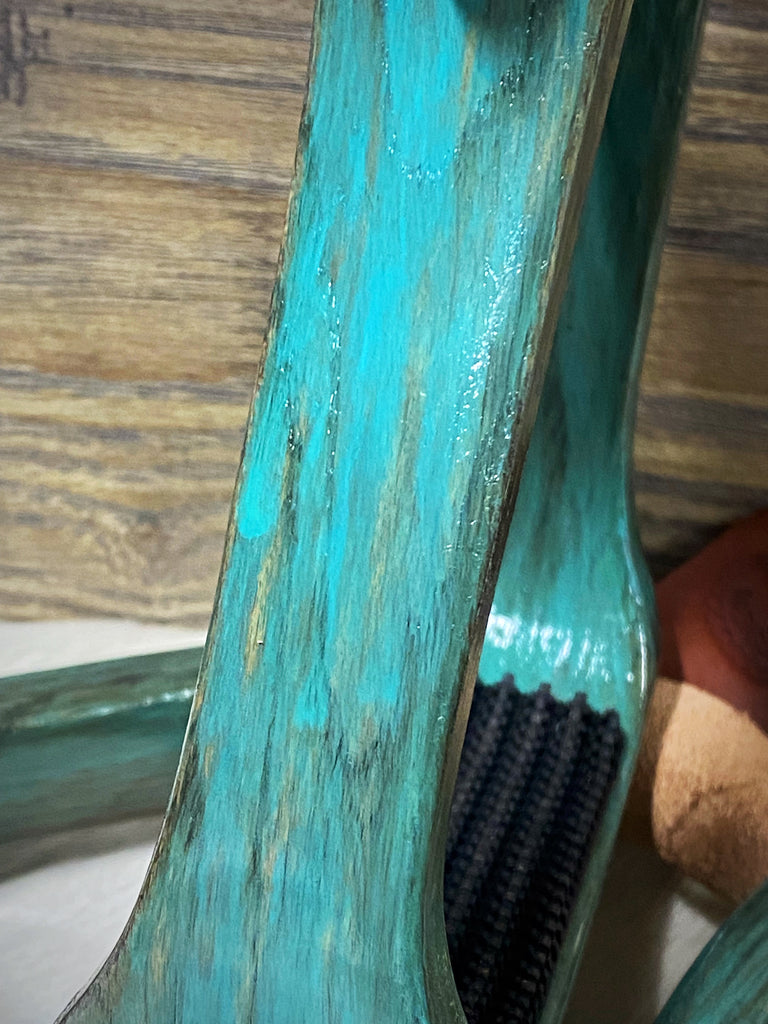 Turquoise Distressed Nettles Barrel Racer Stirrup