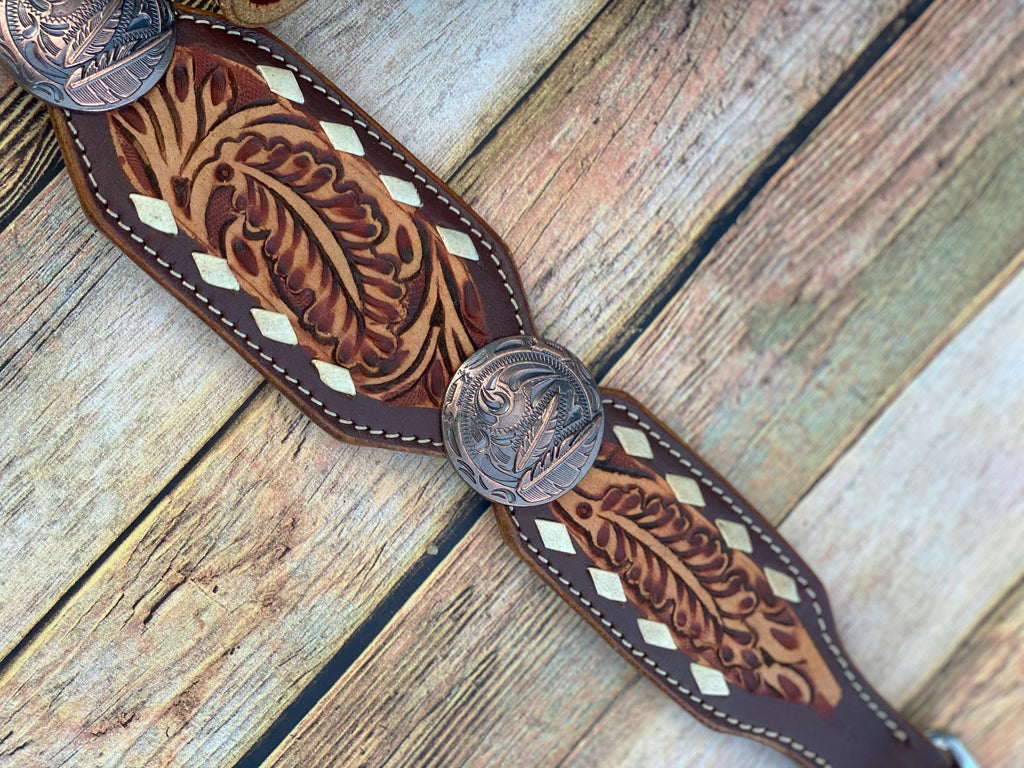 Floral Tooled Browband Tack Set