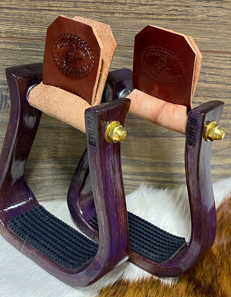Distressed Purple Nettles Barrel Racer Stirrups