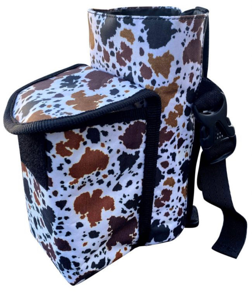 Cow Print Bottle Carrier with Pocket