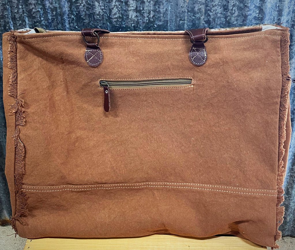 Juniper Canvas and Hair on Hide Bag