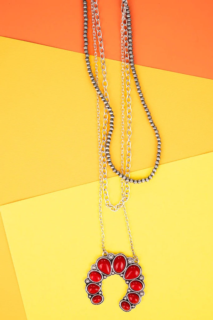 Red Moundsville Naja Layered Necklace