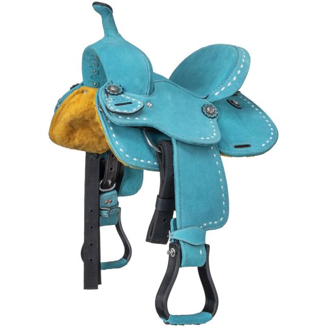 10 Inch Turquoise King Series Stratford Barrel Saddle