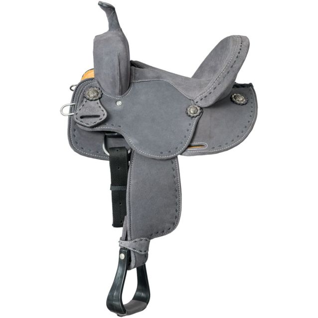 12 Inch Gray King Series Stratford Suede Barrel Saddle