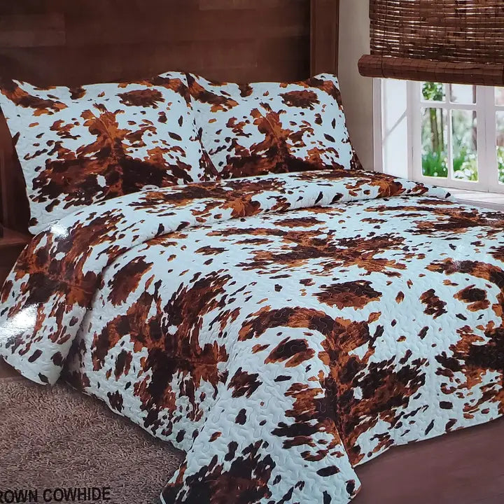 Tricolor Brindle Bedspread Set