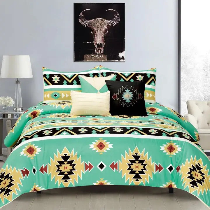 Turquoise Aztec Comforter Set