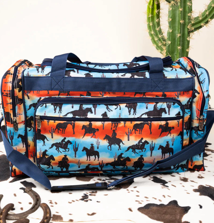 Riding into the Sunset Duffle Bag