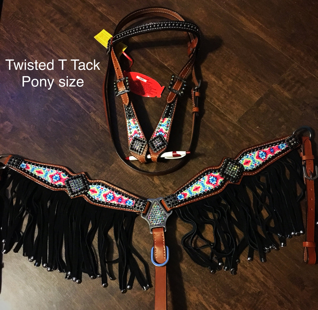 Pony Size Pyschedelic Tie Dye Tack Set