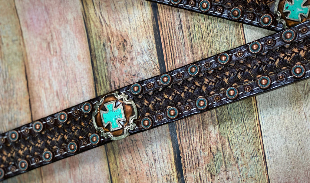 Double J Turquoise Studded Breast Collar