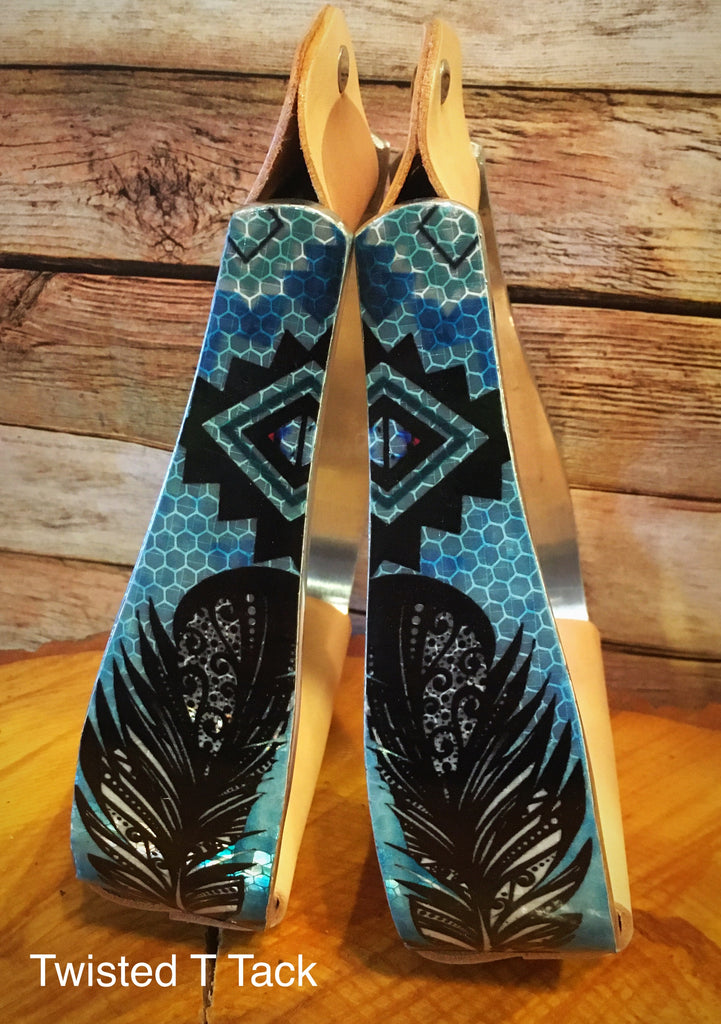 Aztec and Feather Adult Stirrups