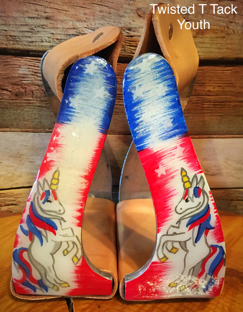 Red, White and Blue Youth Unicorn Stirrups