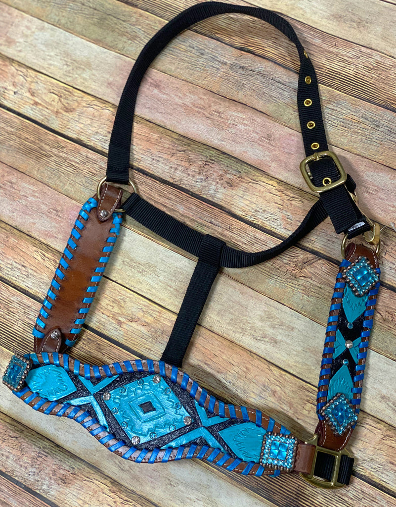 Turquoise Criss Cross Bronc Halter