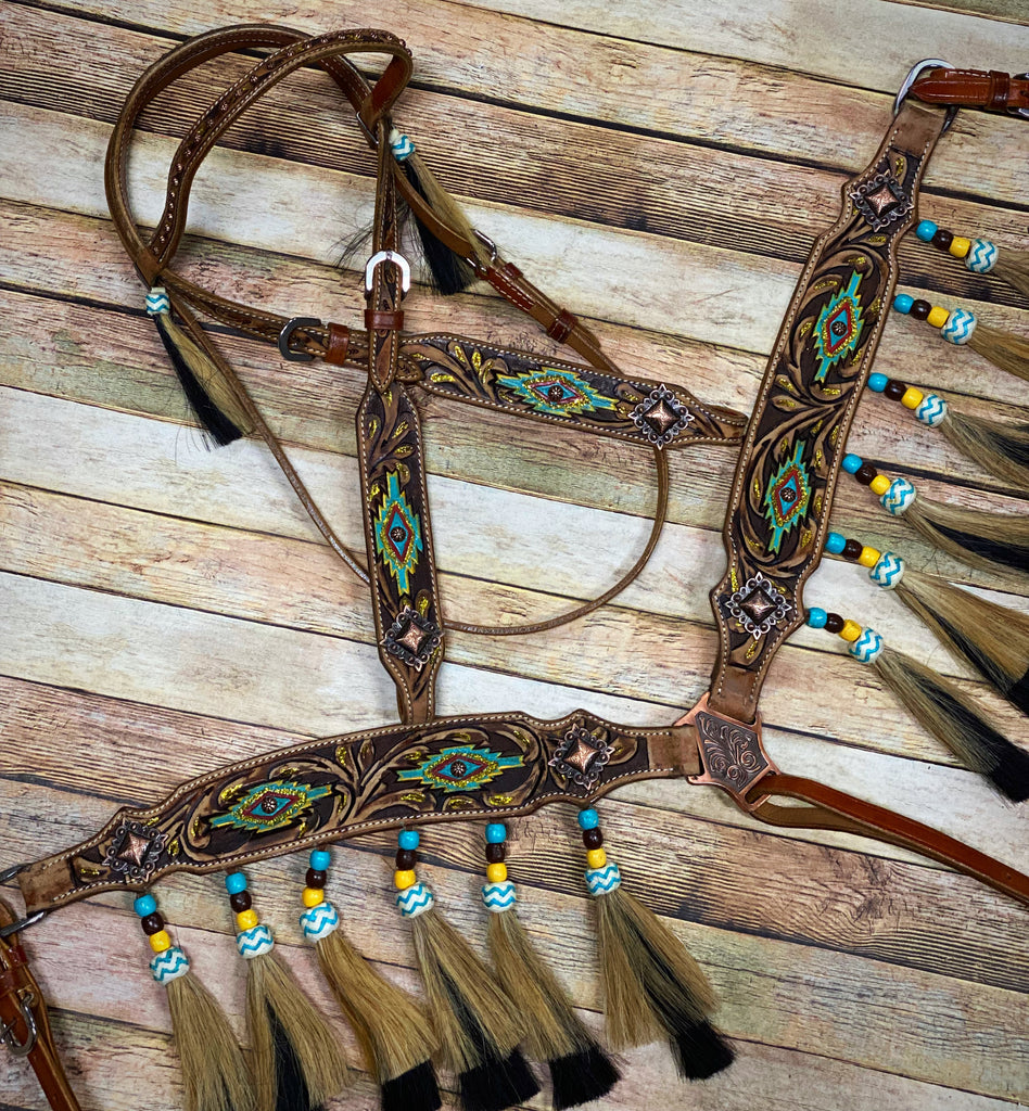 Painted Southwest with Tassels Tack Set