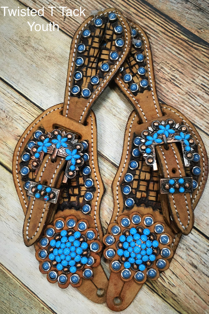 Youth Turquoise Spur Straps