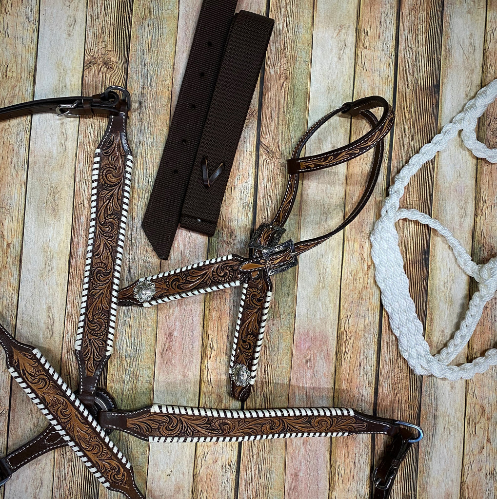 Complete Two Tone Tooled Tack Set
