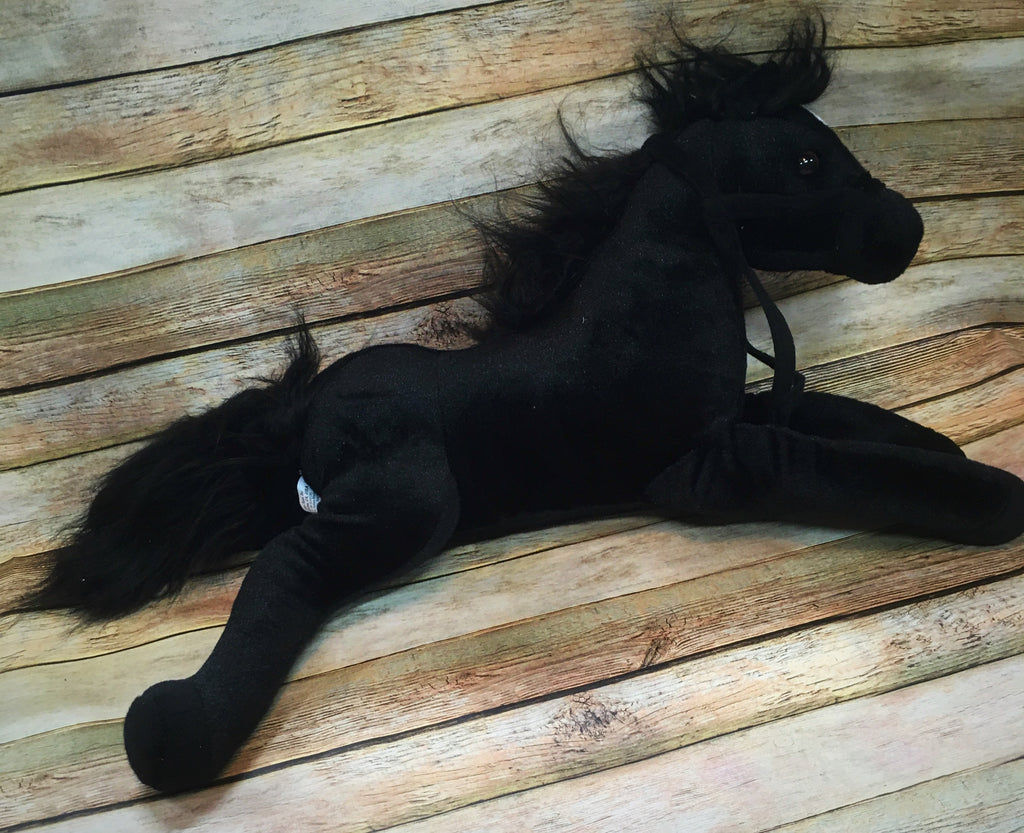 Large Black Stuffed Horse