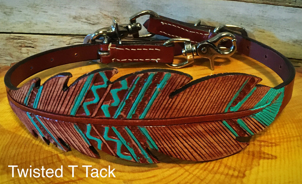 Turquoise Feather Wither Strap