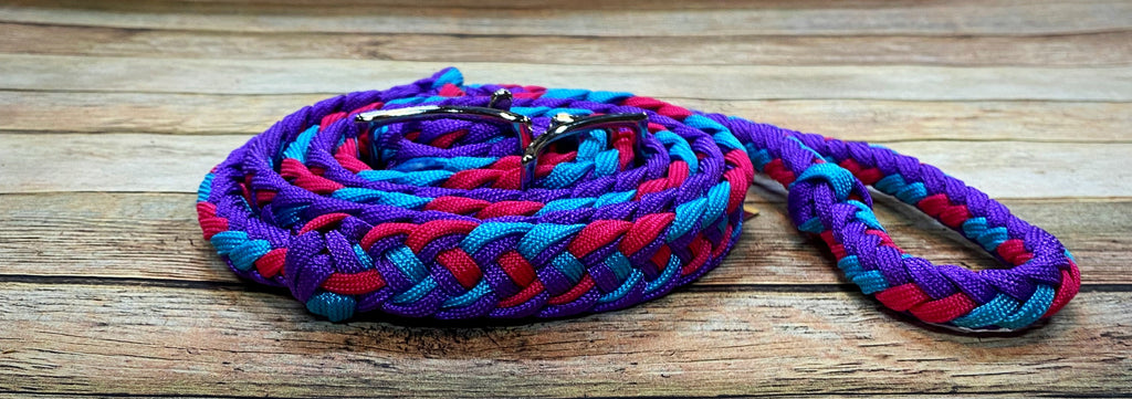 Purple, Raspberry, and Turquoise Barrel Reins