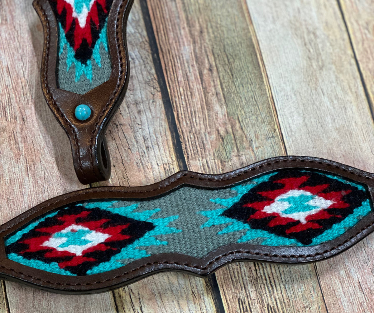 Turquoise and Red Pendleton Tack Set – Twisted T Tack