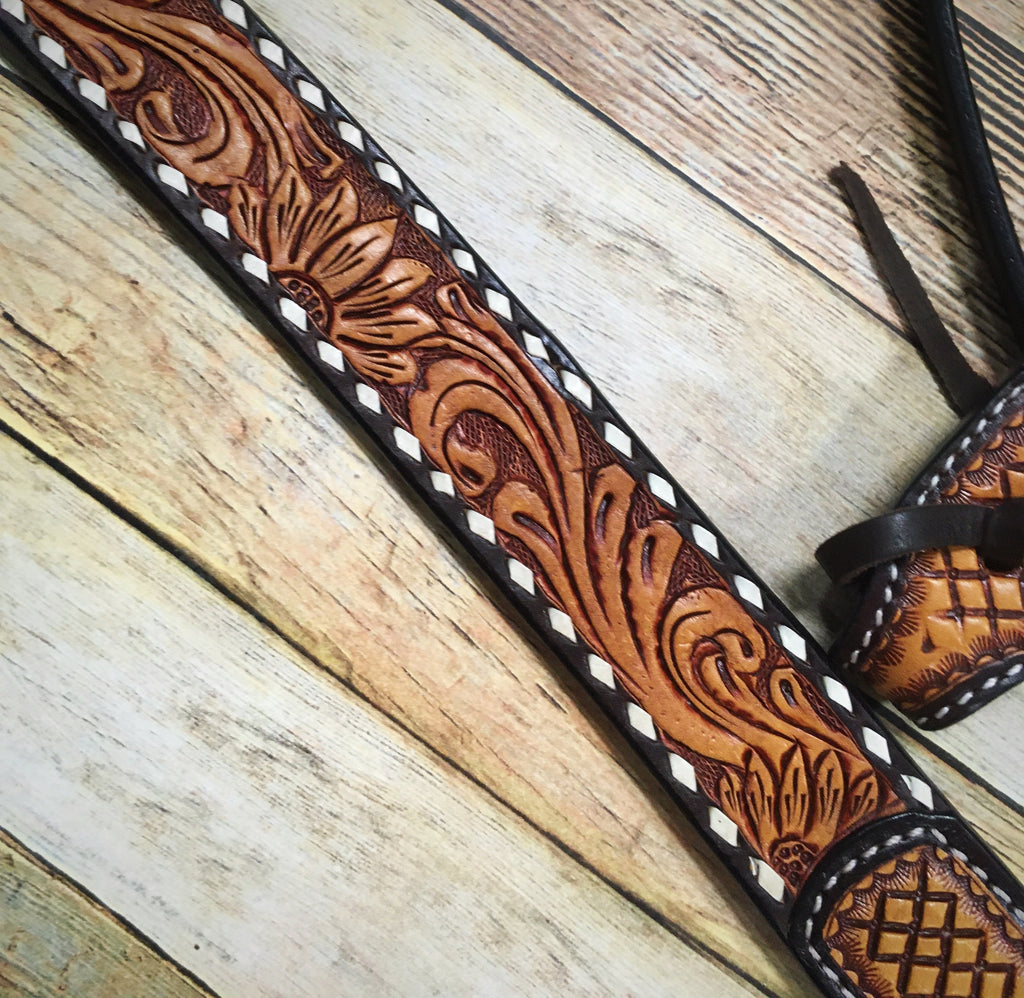 Rafter T Floral Tooled Tack