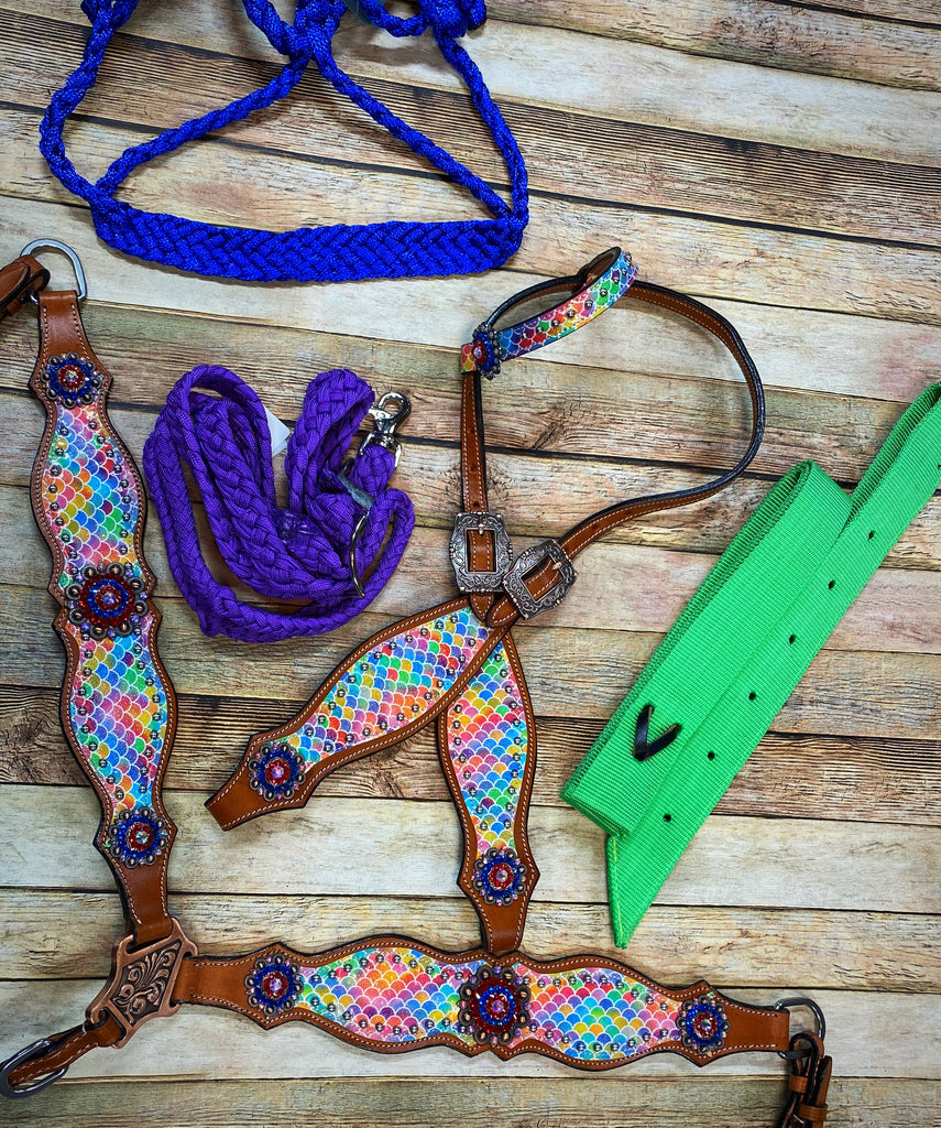 Complete Rainbow Mermaid Tack Set