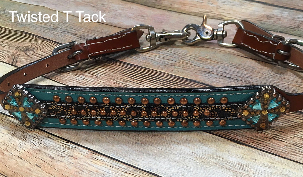 Turquoise and Cheetah Wither Strap